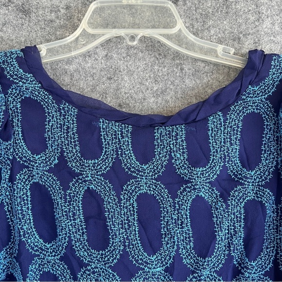 FROCK by Tracy Reese Judy Dress Embroidered Silk Navy Blue Size 6 NWT - Picture 4 of 12